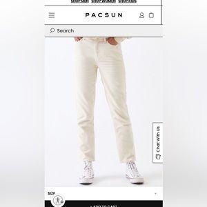 Corduroy Cream Mom Jeans